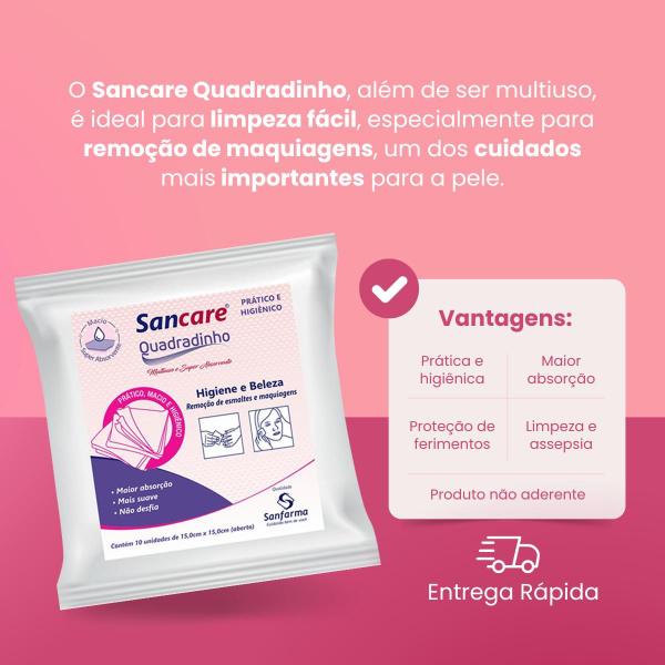 Compressa Não Aderente Sancare 400 Unidades Não Estéril - Sanfarma Imagem de Compressa Não Aderente Sancare 400 Unidades Não Estéril