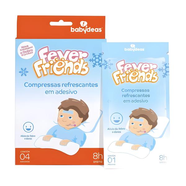 Imagem de Compressas Refrescantes Alívio da Febre Babydeas Fever Friends C/4 Unidades