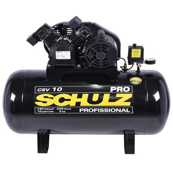 Imagem de Compressor 10 Pés 200 Litros 140 Libras 2,0 HP CSV-10/200 PRO SCHULZ