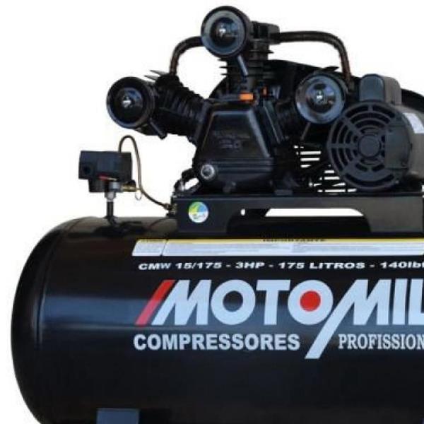 Imagem de Compressor 15 Pés 3 HP 175 Litros 3 Pistões CMW com Motor Mono MOTOMIL