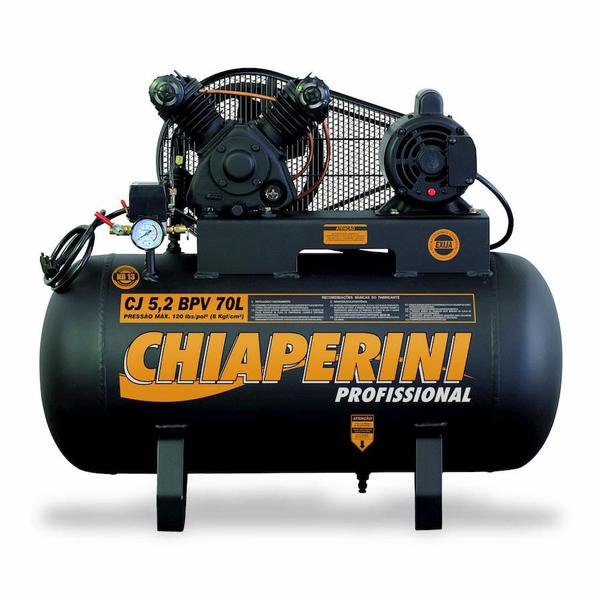 Imagem de Compressor Ar 5,2 BPV s/Rodas Mono 1HP 70L Chiaperini