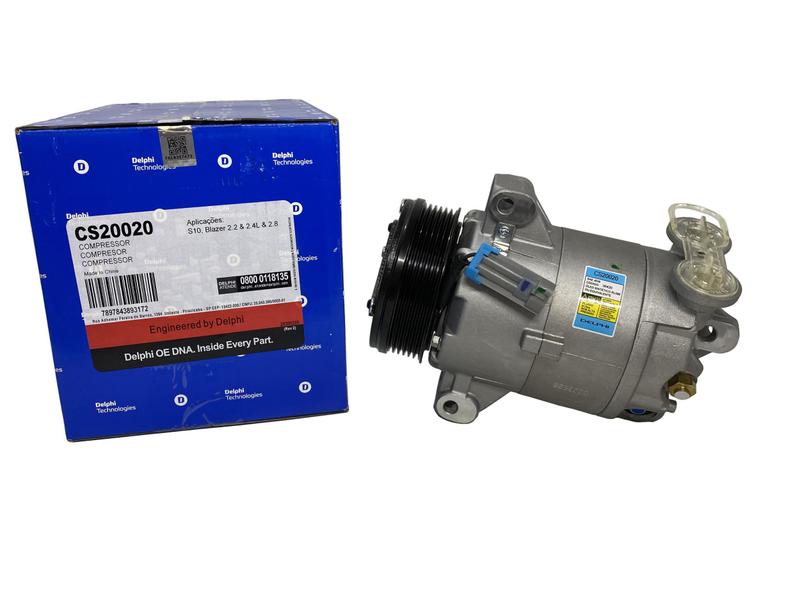 Imagem de Compressor  Ar Condicionado S10 2.4 2.8 2001 até 2011 Original Delphi + Válvula