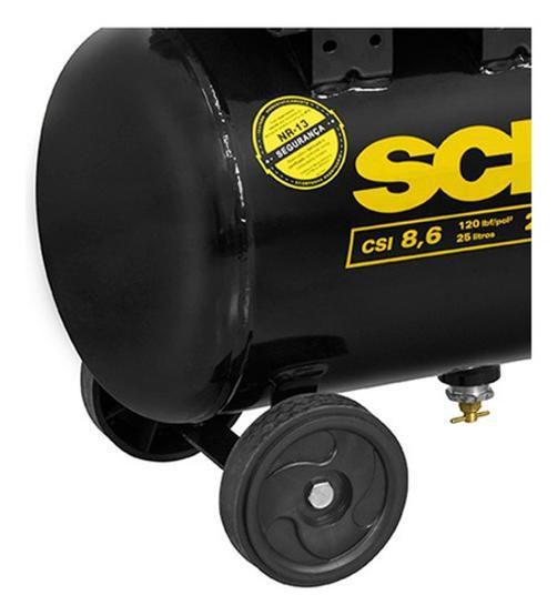 Imagem de Compressor Csi 8,6 25L 120Lbs/Pol Pratiko 2Hp 127V - Schulz