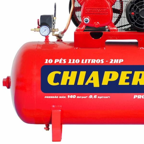 Imagem de Compressor de Ar 10 Pés 110 Litros 2,0 HP 10/110 RED Mono 110/220V CHIAPERINI