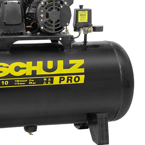 Imagem de Compressor de ar 10 pés 110L 2 hp 140 libras trifásico - PRO CSV10/110 - Schulz