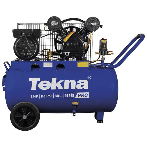 Imagem de Compressor de ar 10 pés 80L 2 hp 116 libras - CP10080P - Tekna