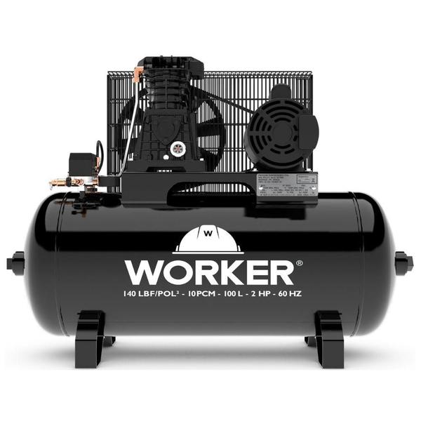 Imagem de Compressor De Ar 10Pcm 100L 140Psi 2Hp 127/220V Mono Worker