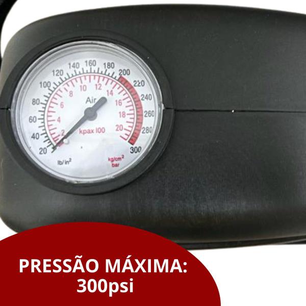 Imagem de Compressor De Ar 12v Vazão 30l/min 300 Psi Real Com 3 Bicos