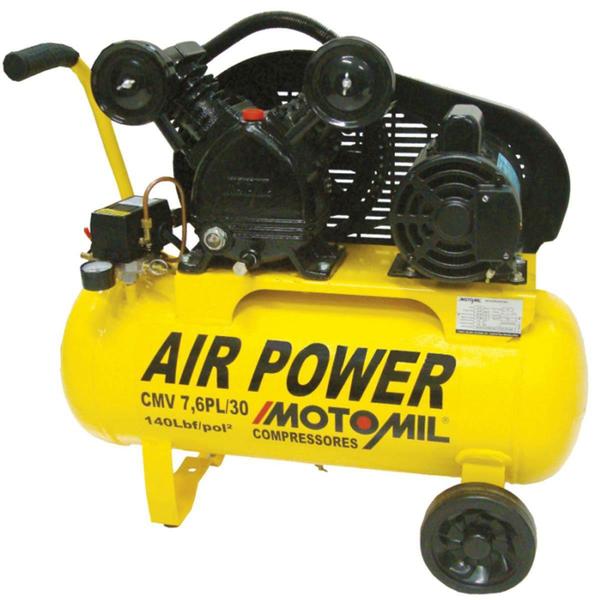 Imagem de Compressor De Ar 1hp Monofásico 110/220volts Cmv-7.6pl/30 Motomil