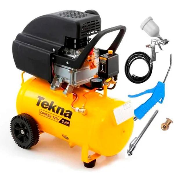 Imagem de Compressor de Ar 2,0 HP 24 Litros 8,5 PÉS CP8525 TEKNA com Kit Multiuso