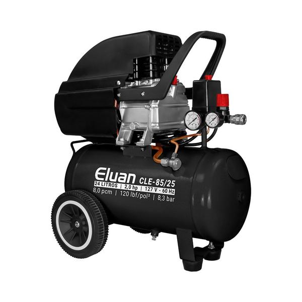 Imagem de Compressor de Ar 2,0HP Monof 8 Pés 24 litros 120PSI CLE85/25 Eluan 220V