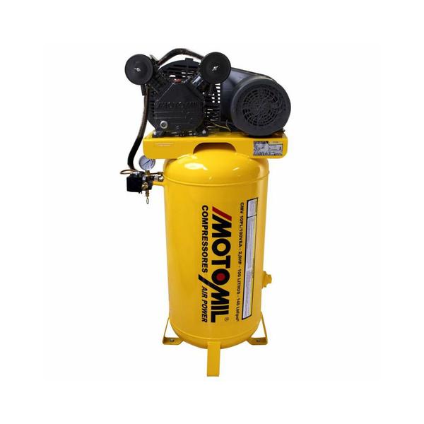 Imagem de Compressor de Ar 2HP Monof Vertical 140PSI 10 Pés CMV-10PL/100VEA Motomil 220V