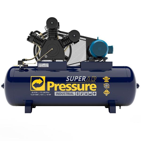 Imagem de Compressor de Ar 40 Pés 175 PSI 425 Litros Trifásico 220/380