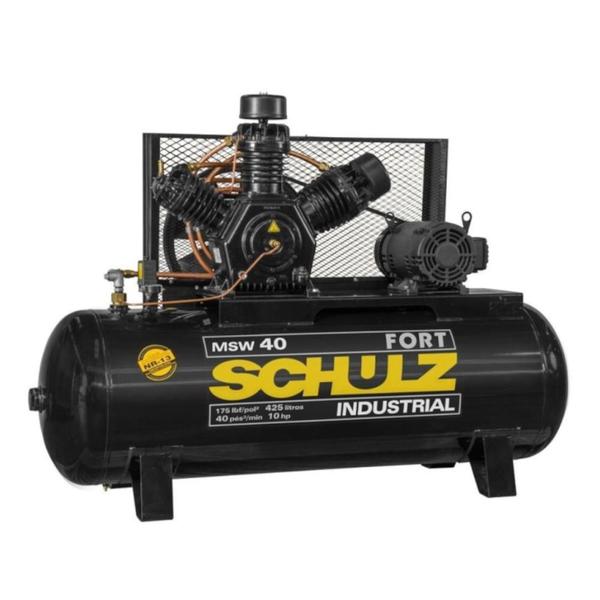 Imagem de Compressor de ar 40 pés 425L 10 hp 175 lbs trifásico MSW40I/425 - FORT - Schulz