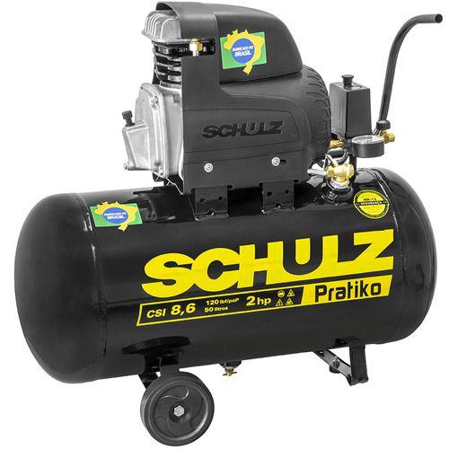 Imagem de Compressor De Ar 8,6 Pés 25l 2 Hp 120lbs Pratiko  110v Csi Schulz