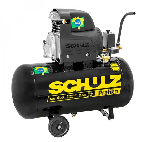 Imagem de Compressor de ar 8,6 pés 50L 2 hp 120 libras - Pratiko CSI - Schulz