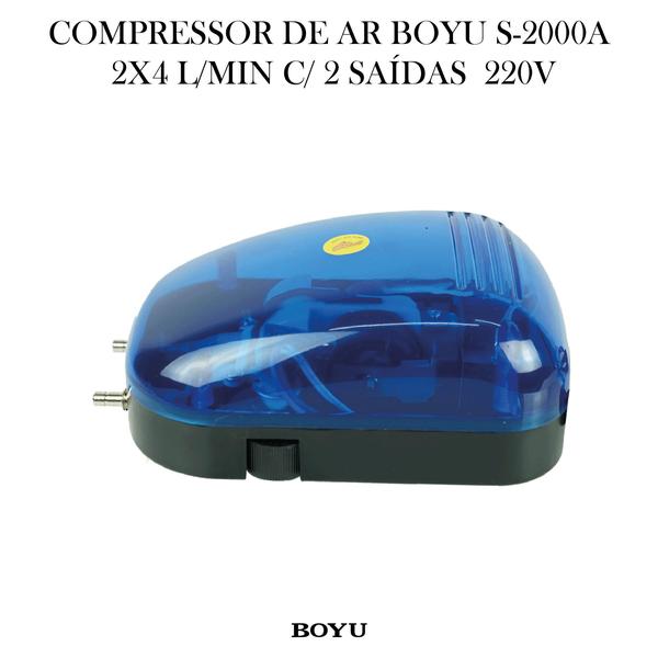 Imagem de Compressor de ar boyu s-2000a 2x4l/min c/ 2 saidas 220v