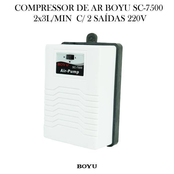 Imagem de Compressor de ar boyu sc-7500 2x3l/min c/ 2 saidas 220v