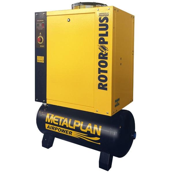 Imagem de Compressor de ar de parafuso 10 hp 100 litros 11 bar 220V - Rotor Plus 10 - Metalplan