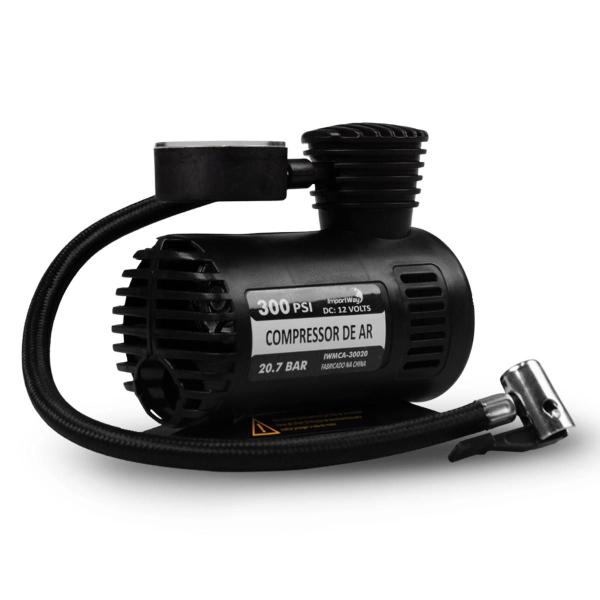 Imagem de Compressor De Ar Mini Portátil 12v Elétrico Potente 300psi 20L Importway