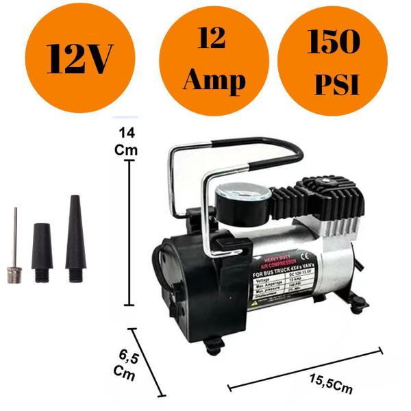 Imagem de Compressor de Ar Portátil e Versátil Para Pneus de Bicicleta, Moto e Carro