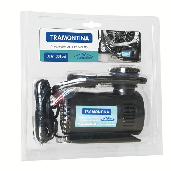 Imagem de Compressor de Ar Portátil para Carros 300psi 50W 12V - Tramontina