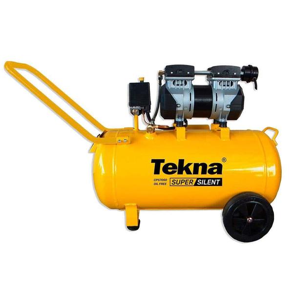 Imagem de Compressor de Ar Silencioso Isento de óleo 6,4 Pés 50 Litros CSP7050/50L TEKNA + Kit Multiuso 6 Peças 