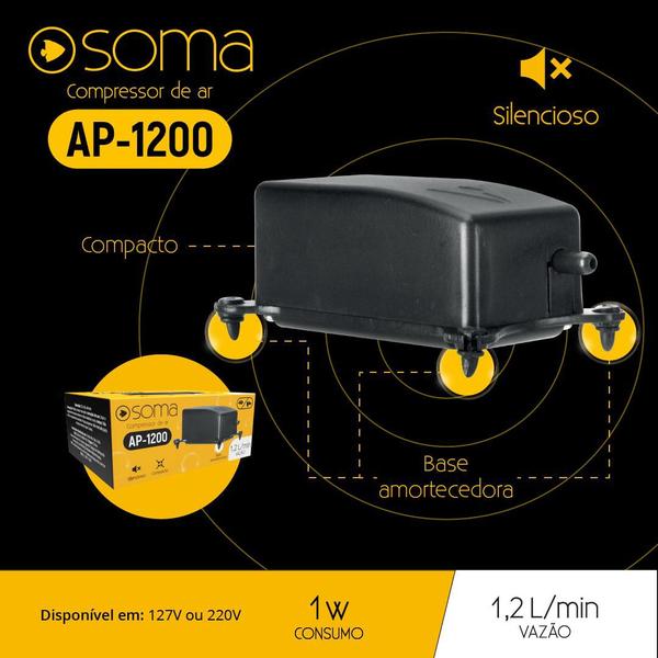 Imagem de Compressor de ar soma ap-1200 1,2l/min 127v