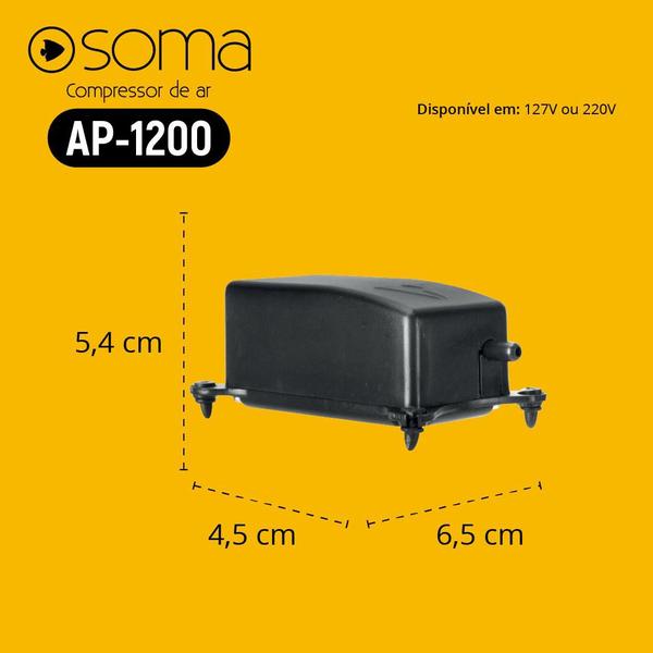 Imagem de Compressor de ar soma ap-1200 1,2l/min 127v