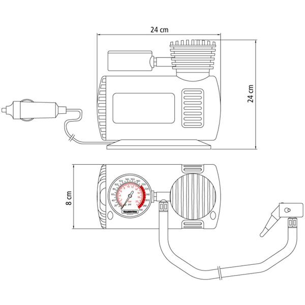 Imagem de Compressor De Ar Tramontina Portátil 300Psi 50W 12V Carro