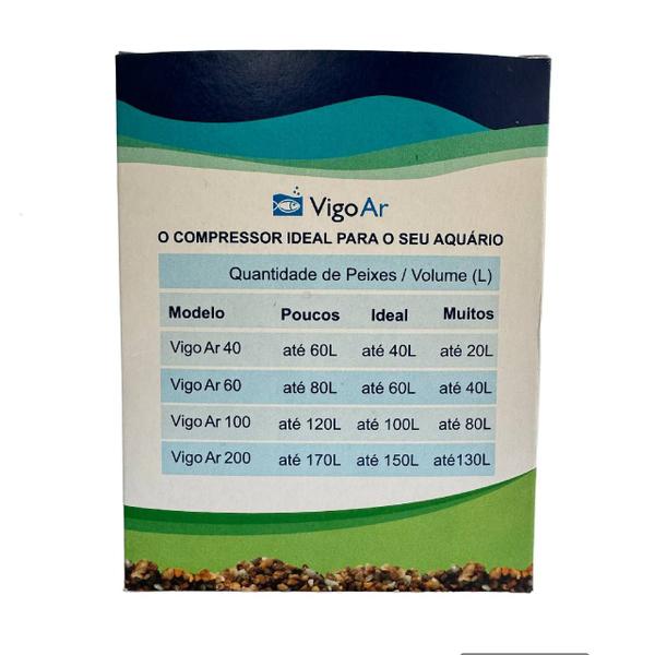 Imagem de Compressor De Ar Vigoar 200 P/ Aquário ate 150L 2 saidas