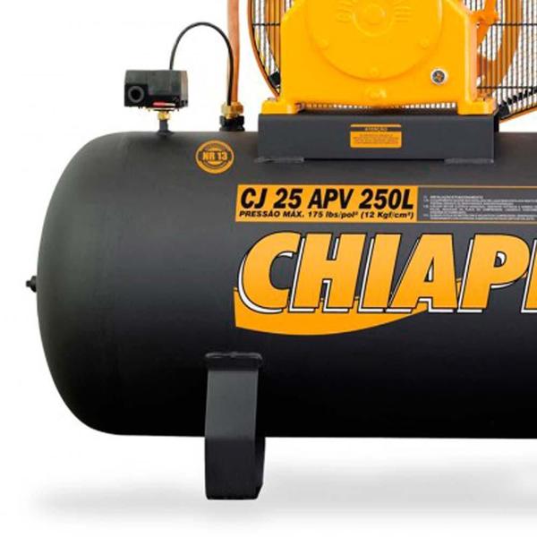 Imagem de Compressor Industrial 25 Pés 250 Litros 5 HP 220/380 V