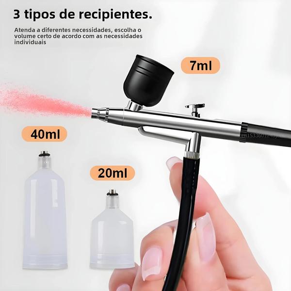 Imagem de Compressor Portátil para Aerógrafo - Ideal para Artesanato, Pintura em Bolo e Nail Art