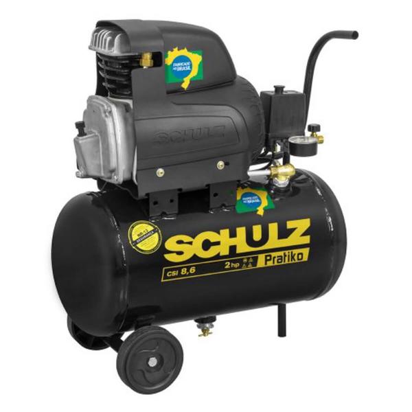 Imagem de Compressor Pratiko CSI 8,6PCM 25 Litros 2HP 60HZ 127 Volts com Roda - 915.0421-0 - SCHULZ