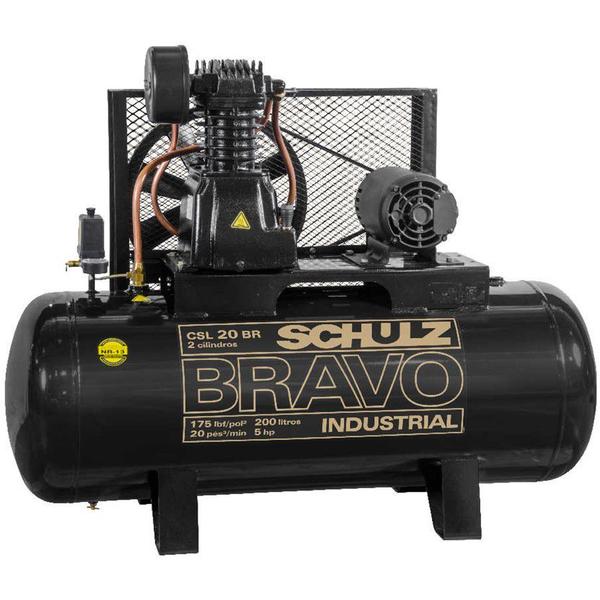 Imagem de Compressor Schulz Csl 20 Bravo 200 Lts 175 Lbs 5 Cv Trif.