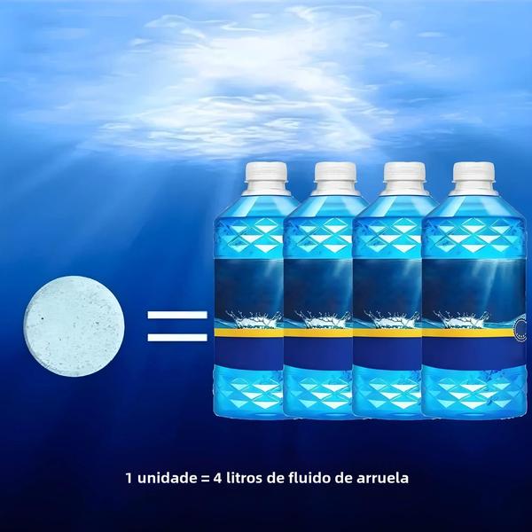 Imagem de Comprimidos Concentrados para Lavador de Para-brisa - Fluido Efervescente para Limpeza