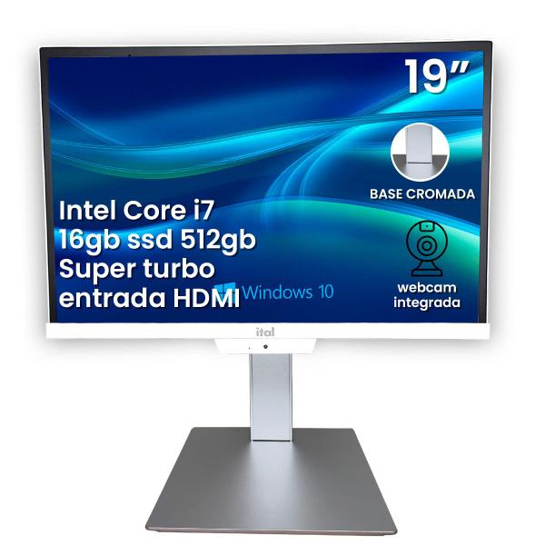 Imagem de Computador All In One processador Intel Core I7/16gb ram Ssd/tela 19 Pol FULL HD 512gb DDR3 Wifi completo c/mouse teclado sem fio bivolt 110v/220v