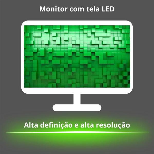 Imagem de Computador Completo 3green Graphics Intel Core i5 8GB SSD 256GB Placa de vídeo Geforce Monitor LED 21.5" Windows 10 3GG-013