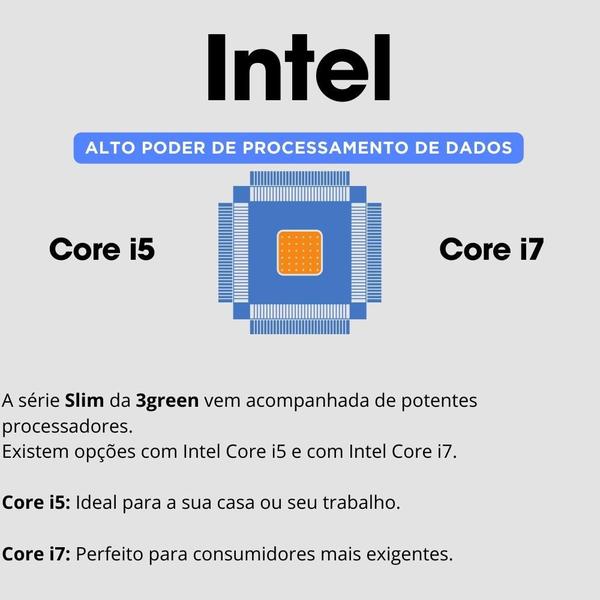 Imagem de Computador Completo Compacto Intel Core i5, 16GB de memória, SSD 256GB, Windows 10, Monitor LED 19.5" - 3green Slim 3GS-0100