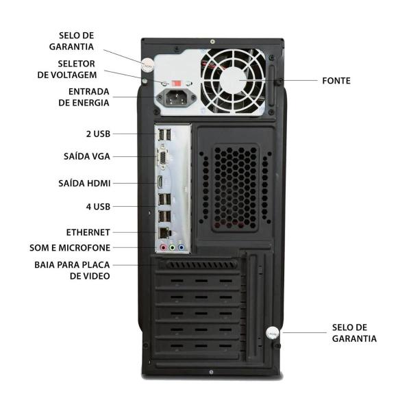 Imagem de Computador Completo Core i3 16gb 256gb ssd nvme kit teclado e mouse Monitor de 19 - PC Master