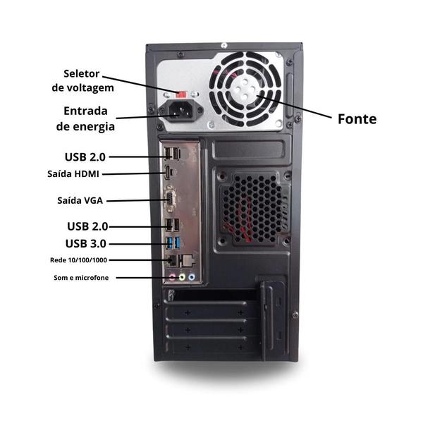 Imagem de Computador completo Core i5 4ª Ger 4430 8GB 128GB ssd nvme kit teclado e mouse Monitor 19" - PC Master