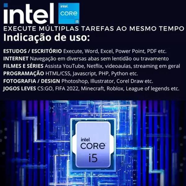 Imagem de computador completo core i5 8gb ssd 512 windows 10 pro monitor 19'' hdmi vga - intel