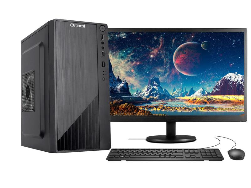 Imagem de Computador Completo Fácil Intel Core i5 10400f (Décima Geração) 8GB DDR4 Geforce Nvidia 1GB SSD 960GB Monitor 19" HDMI