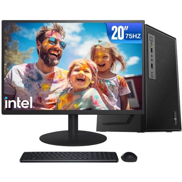 Computador Completo Fácil Office, Intel Core i5, 16GB RAM, SSD 240GB, Monitor LED 20 polegadas, mouse, teclado, bivolt, Windows 10 Pro - Fácil Computadores