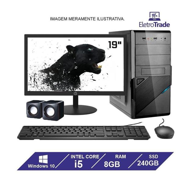 Imagem de Computador Completo I5 8Gb Ssd 256Gb Kit Monitor 20 Win 10