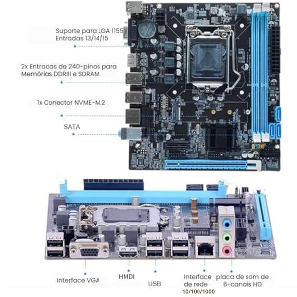 Imagem de Computador Completo Intel Core I5 8 GB SSD 240 GB Monitor 19" e kit sem fio