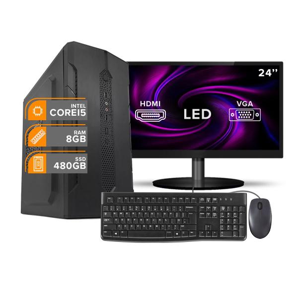 Imagem de Computador Completo Intel i5 3470 8Gb Ssd 480Gb Monitor 24