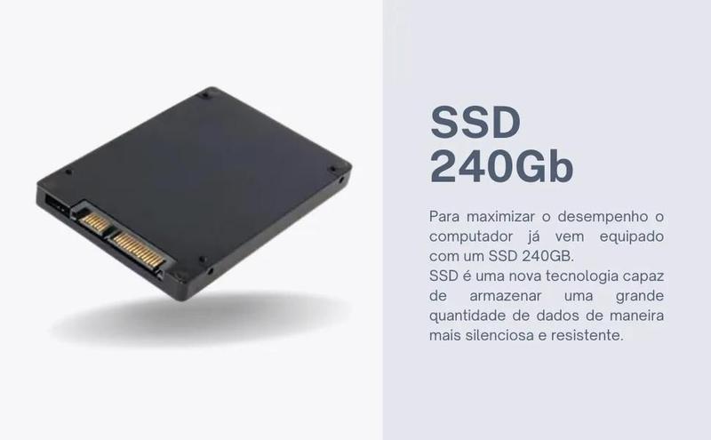 Imagem de Computador Completo Intel i5 - 8Gb Ram - SSD 240Gb - Monitor 19 Polegadas