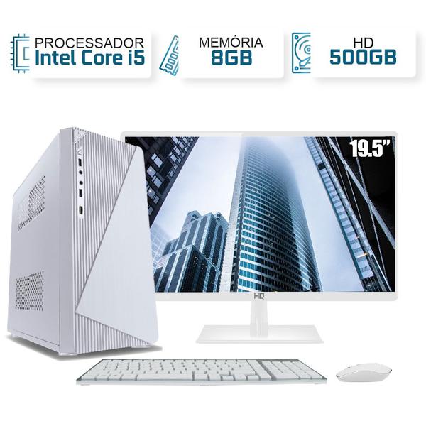 Imagem de Computador Completo PC Intel Core i5 8GB HD 500GB Monitor 19.5" CorPC Fit Branco