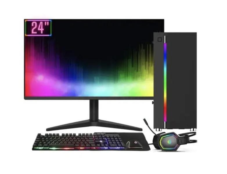 Computador Completo RGB Intel Core i7 16GB SSD 512GB Kit Gamer Monitor LED 24 Windows 11 Pro - Clique PC